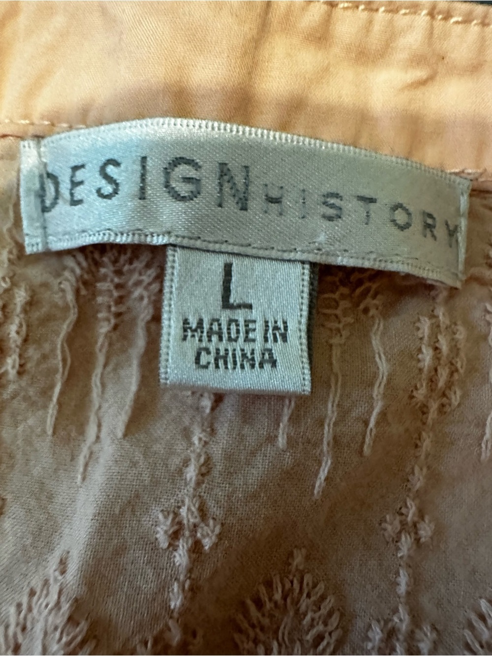 Design History Peach Embroidered Trim Flutter Sleeve Top - Picture 8 of 9